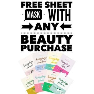 FREE sheet mask with any BEAUTY purchase!!!